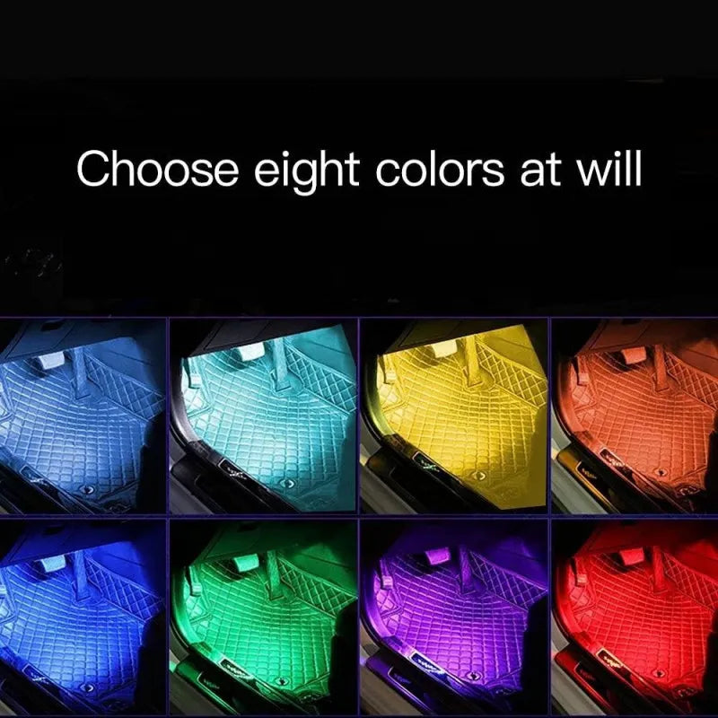 شريط إضاءة LED داخلي للسيارة مع جهاز تحكم عن بعد