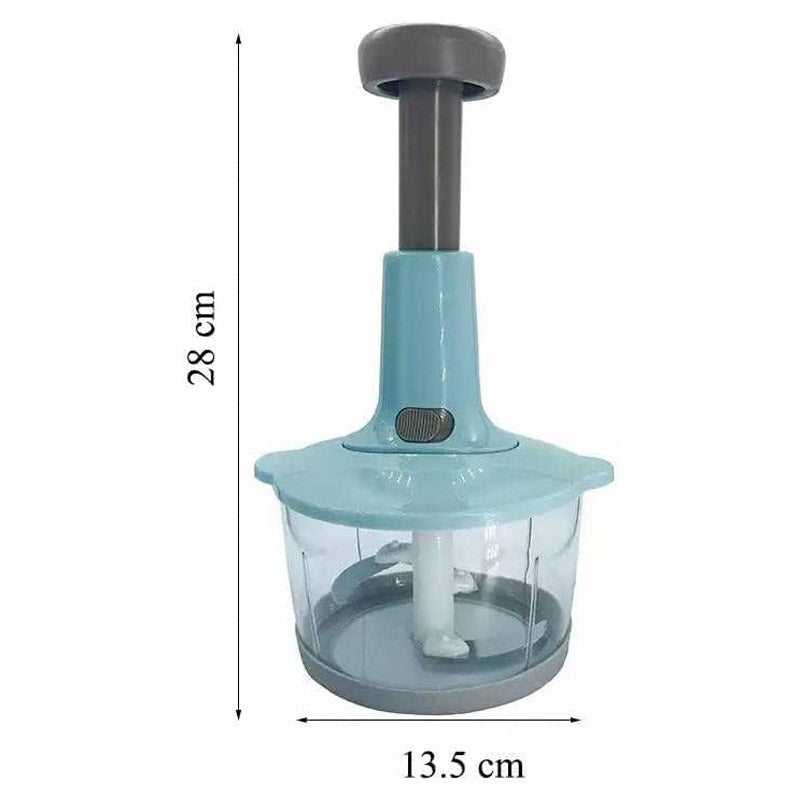Manual Hand Operated Chopper Pump Action With Free 3 Blades Food Processor Portable Container And Easy To Clean Kitchen Gadget.